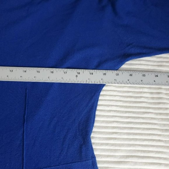 Eva Mendes NY&C Midi Sweater Dress Womens Large Blue 3/4 Sleeve Pencil Stretch - Picture 9 of 13